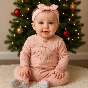 Carters Toddler Elephant  100% Snug Fit Cotton Footie Pajama Size 5T kid onesie